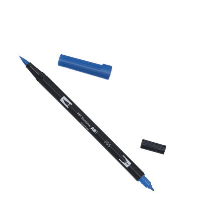 Tombow ABT Ultramarine 555 Tombow ABT Dual Brush, vattenbaserad penna med två spetsar, en fine och en brush, Ultramarine 555