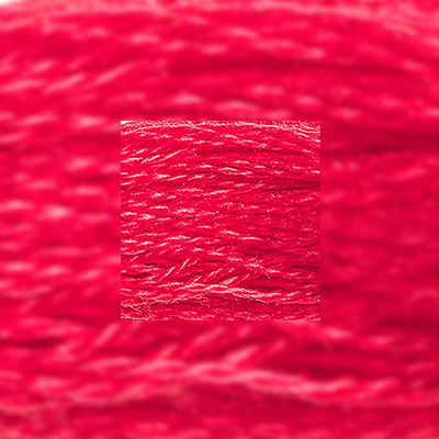 närbild av separerbara 6 trådar bomull Bright Red 666