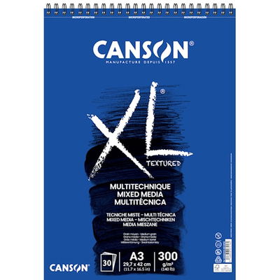 Canson Textured Mixed Media A3 Mixed Media -block Canson XL A3, 300 gram, 30 ark