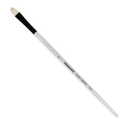 Daler-Rowney Graduate Bristle Bright Nr 6 Long Handle pensel i Chungking-svinborst med svart hylsa och pärlvitt skaft
