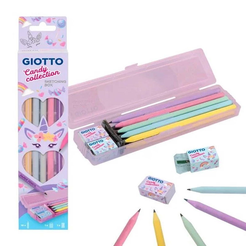 Giotto Candy Collection Sketching, pennor, sudd, pennvässare och mer