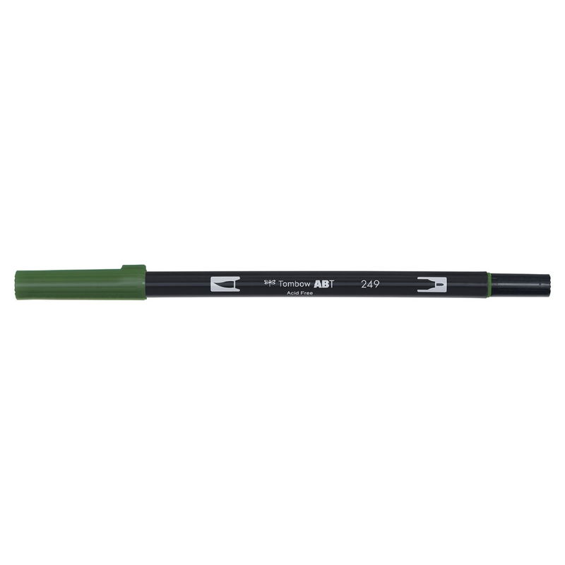 Vattenbaserad penna med två spetsar, en fineliner och en penselspets, Tombow ABT Dual Hunter Green
