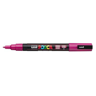 Posca PC-3M Fuchsia med spets synlig, öppen marker sedd från sidan