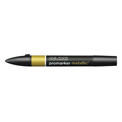 Winsor & Newton Promarker Gold MT GOL marker med dubbelspets frilagd på vit bakgrund