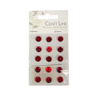 Rhinestones självhäftande röd mix 10 mm 15 st Självhäftande rhinestones röd mix 10 mm, 15 st
