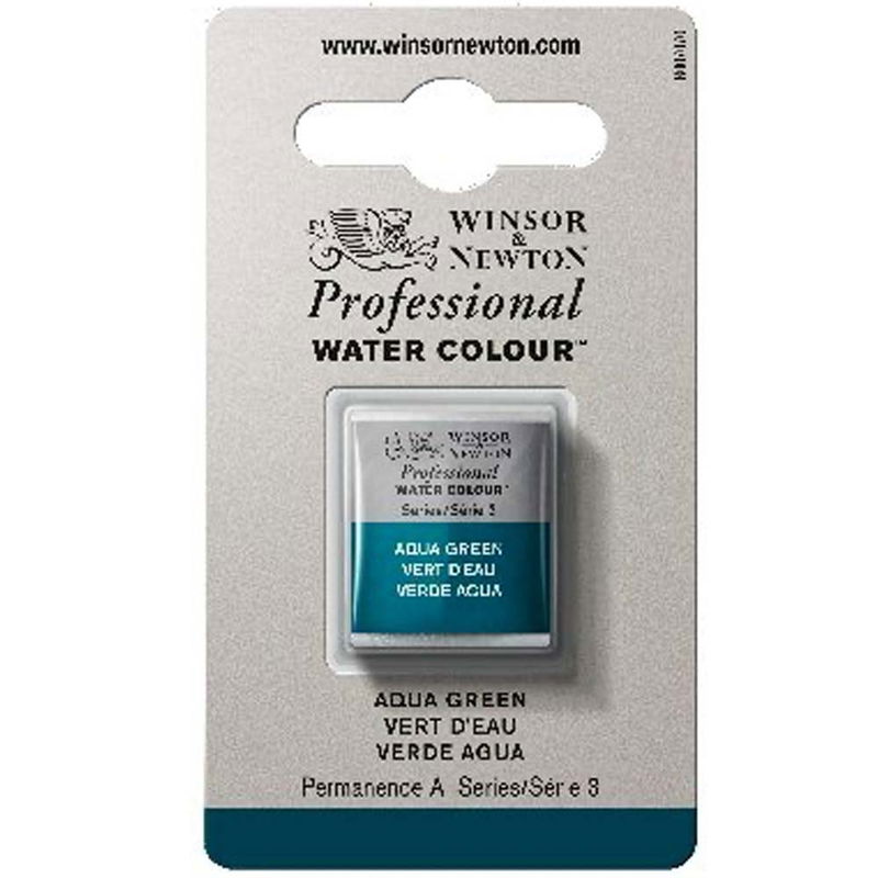 Förpackning med Winsor & Newton Professional akvarellfärg Aqua Green halvkopp