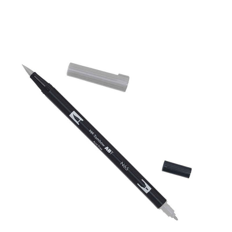 Tombow ABT Dual Brush, vattenbaserad penna med två spetsar, en fine och en brush, Cool Gray 5 N65