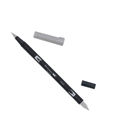 Tombow ABT Cool Gray 5 N65 Tombow ABT Dual Brush, vattenbaserad penna med två spetsar, en fine och en brush, Cool Gray 5 N65