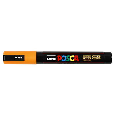 Posca PC-5M Orange med kork, stängd marker sedd från sidan