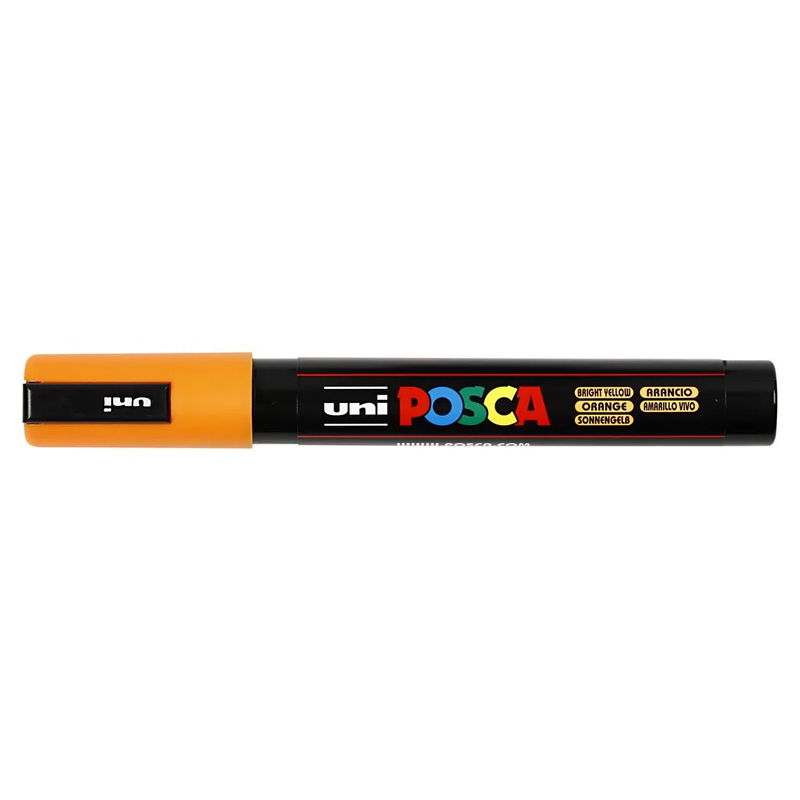 Posca PC-5M Orange med kork, stängd marker sedd från sidan