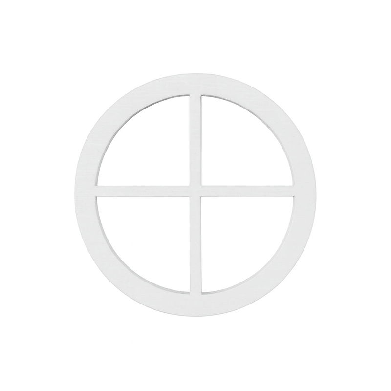 Vitmålat runt miniatyrfönster dia. 41 mm