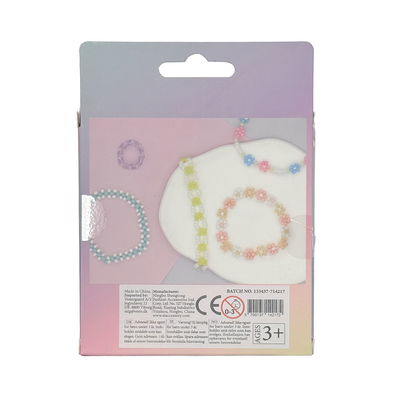 Baksida av glaspärlor mixade färger 90 g med exempel på armband och halsband