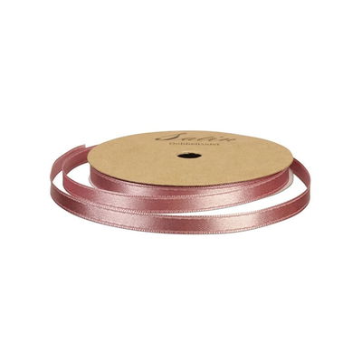 Rosa satinband med 6 mm bredd. Längd 10 meter
