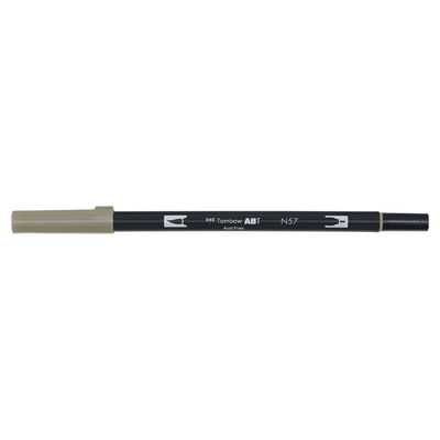 Vattenbaserad penna med två spetsar, en fineliner och en penselspets, Tombow ABT Dual brush Warm Gray 5