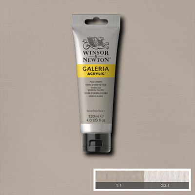 Tub med 120 ml akrylfärg. Winsor & Newton Galeria Pale Umber