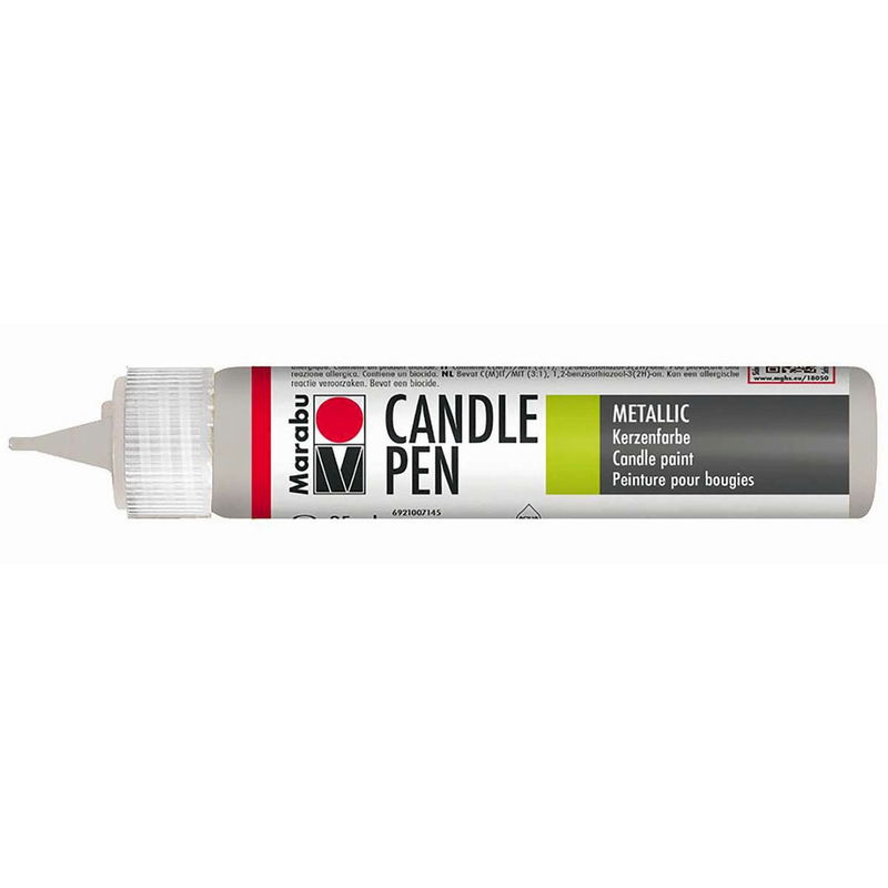 Marabu Candle Pen Metallic Silver 25 ml med spets för målning på ljus