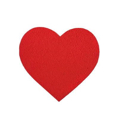 Rödmålat hjärta av frigolit 15 cm