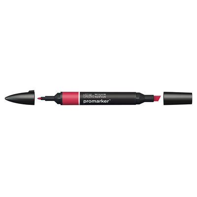 Winsor & Newton Promarker Crimson R445 marker med bred snedskuren spets och smal rund spets