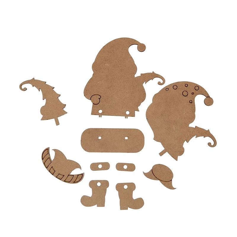 Delar till Tomte på kant med gran, DIY-kit, julpyssel