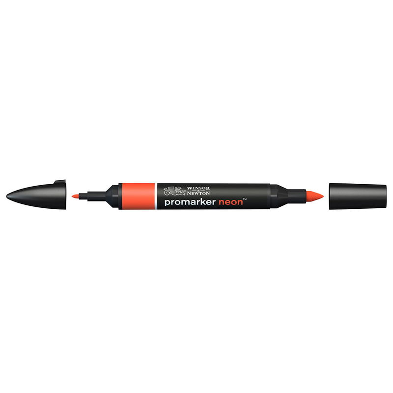 Winsor & Newton Promarker Neon Spark Red NN RD marker med bred snedskuren spets och smal rund spets