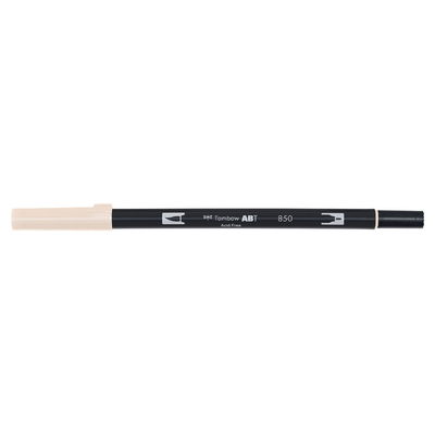 Vattenbaserad penna med två spetsar, en fineliner och en penselspets, Tombow ABT Dual brush Light Apricot