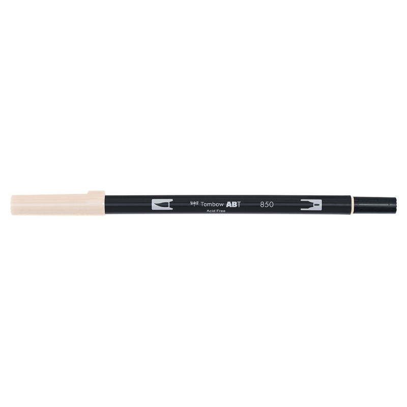 Vattenbaserad penna med två spetsar, en fineliner och en penselspets, Tombow ABT Dual brush Light Apricot