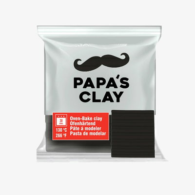 Papa's Clay Polymerlera Black 60 g i förpackning, svart färg