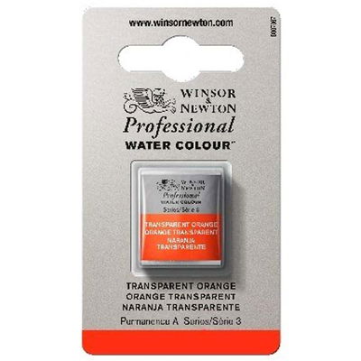 Förpackning med Winsor & Newton Professional akvarellfärg Transparent Orange halvkopp