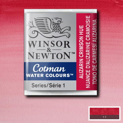 Winsor & Newton Cotman akvarellfärg halvkopp, Alizarin Crimson Hue