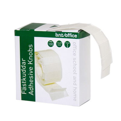 Förpackning med dubbelhäftande fästkuddar 12x25 mm 100 st