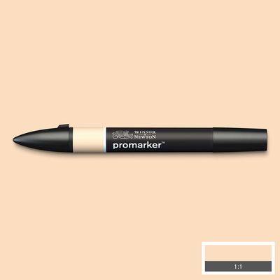 Winsor & Newton Promarker Blush O729 marker med färgprov och bakgrund i samma ton