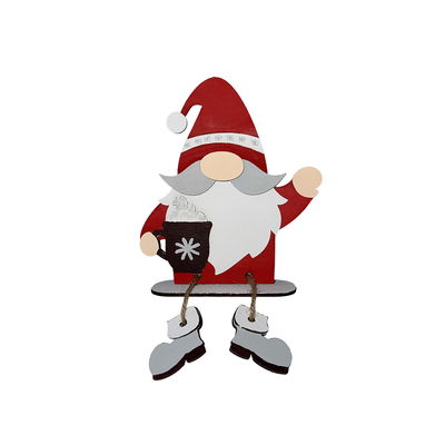 Tomte på kant med mugg DIY-kit Tomte på kant med mugg, färdigmålad träfigur från Cria, DIY-kit för julpyssel och dekoration