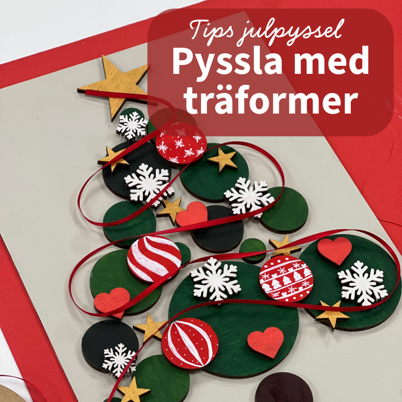 Träbitar i olika former och storlekar