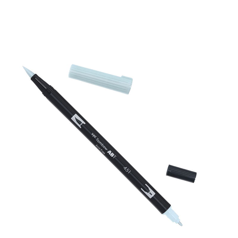 Tombow ABT Dual Brush, vattenbaserad penna med två spetsar, en fine och en brush, Sky Blue 451