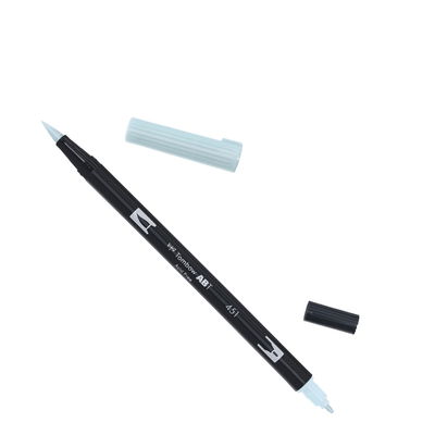 Tombow ABT Sky Blue 451 Tombow ABT Dual Brush, vattenbaserad penna med två spetsar, en fine och en brush, Sky Blue 451