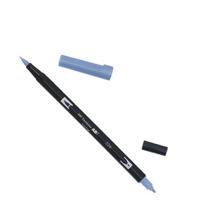 Tombow ABT Dual Brush, vattenbaserad penna med två spetsar, en fine och en brush, True Blue 526