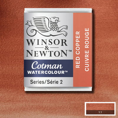 Winsor & Newton Cotman akvarellfärg halvkopp, Red Copper
