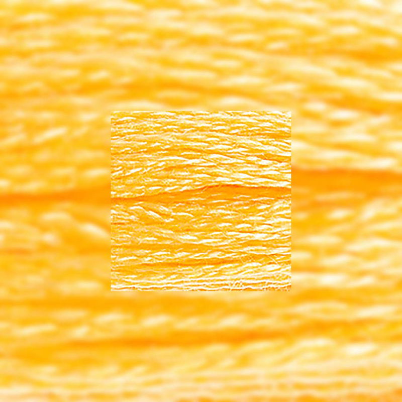 Närbild av separerbara 6 trådar bomull Medium Yellow 743