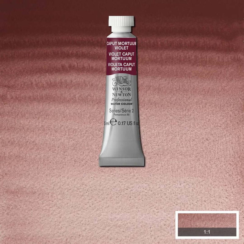 Winsor & Newton Professional Caput Mortuum Violet 5 ml tub med färgprov
