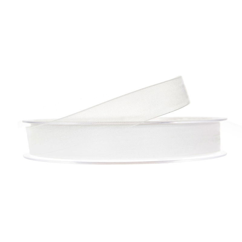 Beauty dekorationsband tunt 15 mm 50 m Vit