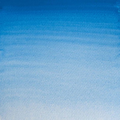 Cerulean Blue akvarellfärg som ljus himmelsblå färgton på papper