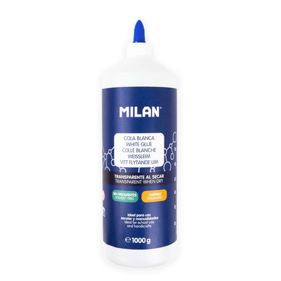 Flaska med Milan skollim 1000 g med blå spetskork
