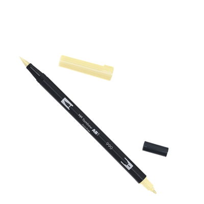 Tombow ABT Light Sand 990 Tombow ABT Dual Brush, vattenbaserad penna med två spetsar, en fine och en brush, Light Sand 990