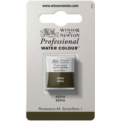 Förpackning med Winsor & Newton Professional akvarellfärg Sepia halvkopp