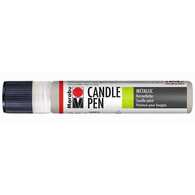 Marabu Candle Pen Metallic Silver 25 ml med påsatt kork för ljusdekoration