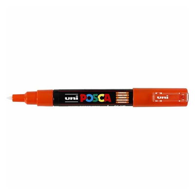 Posca PC-1MC Orange öppen med spets Posca PC-1MC Orange med spets synlig, öppen marker sedd från sidan