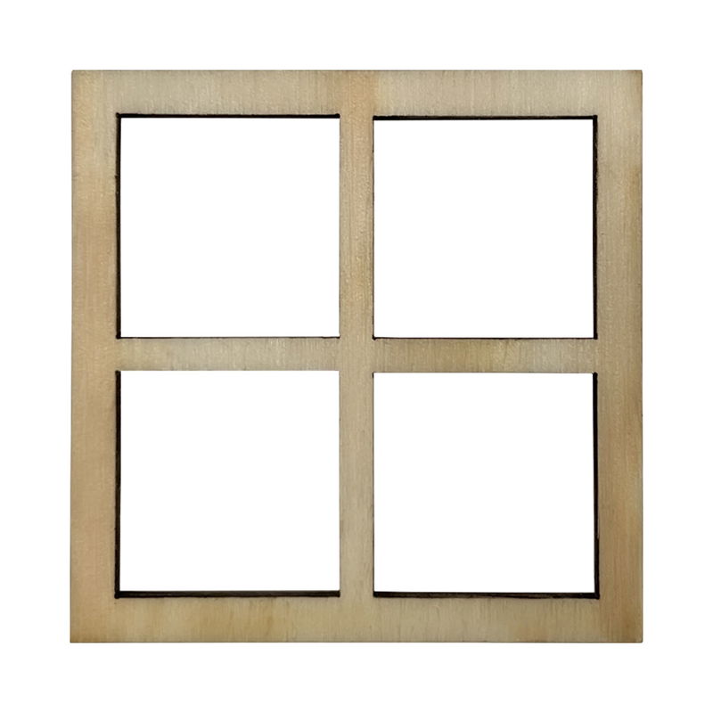 Fyrkantigt litet miniatyrfönster 60x60 mm till nissedörr, minatyrvärldar och dockhus