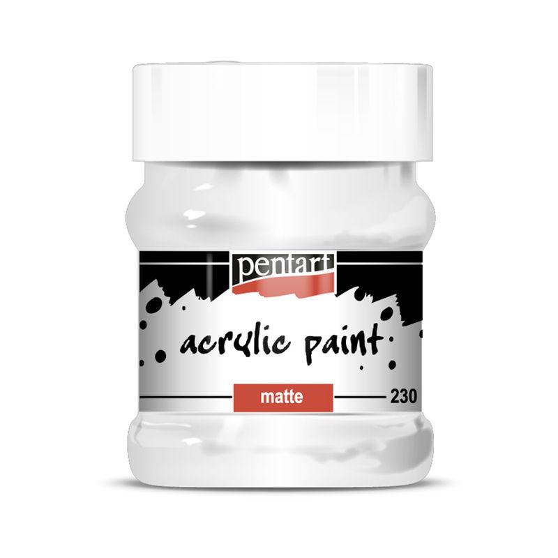 Matt akrylfärg Titanium white, 230 ml, Pentart Acrylic