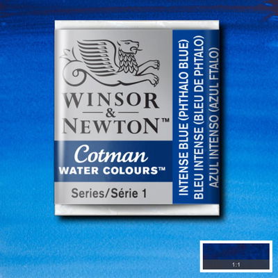 Winsor & Newton Cotman akvarellfärg halvkopp, Intense Blue (Phthalo Blue)