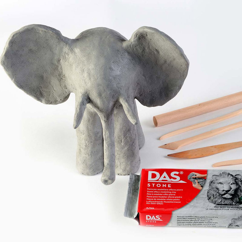 Skulpterat elefant DAS Stone lufttorkande lera